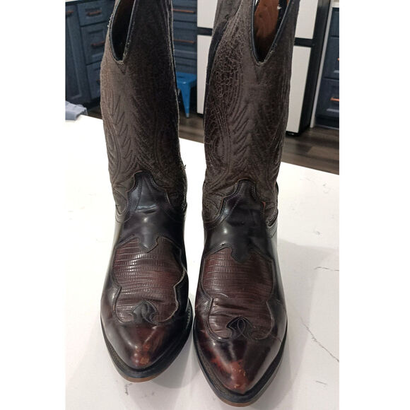 Vintage Laredo leather cowboy boots Mahogany Western country sz 11 M - Picture 1 of 7